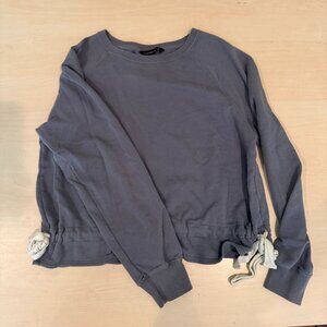 Abercrombie & Fitch Blue Long Sleeve Sweater w/ White Cinched Ties Size Medium